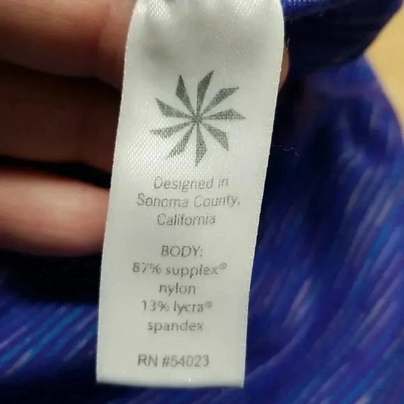 {Athleta} Purple Spacedye Print Activewear  Leggings - Picture 11 of 12